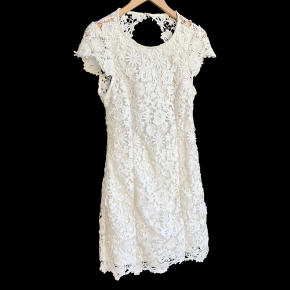 Lulus Crochet Open Back Dress Size M - Picture 2 of 7